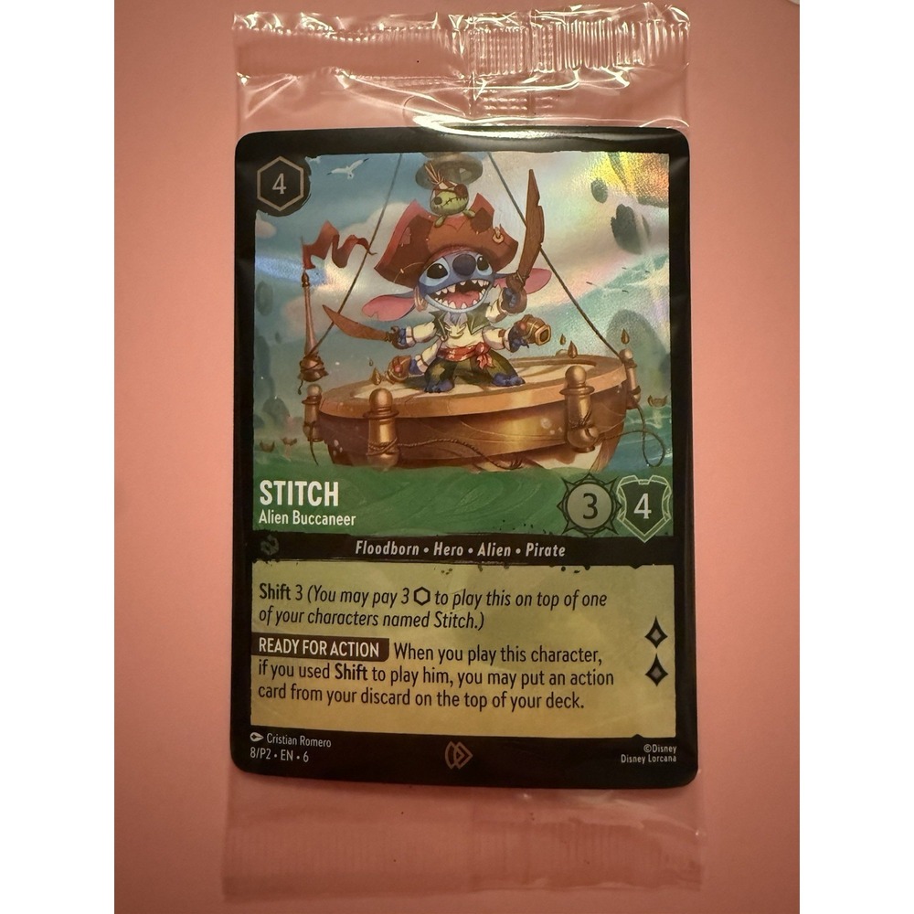 Disney Lorcana Stitch Alien Buccaneer #8/P2 Set 6 Foil Promo Factory Sealed
